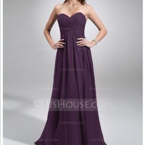 Chiffon Floor length dress / Sweetheart Neckline
